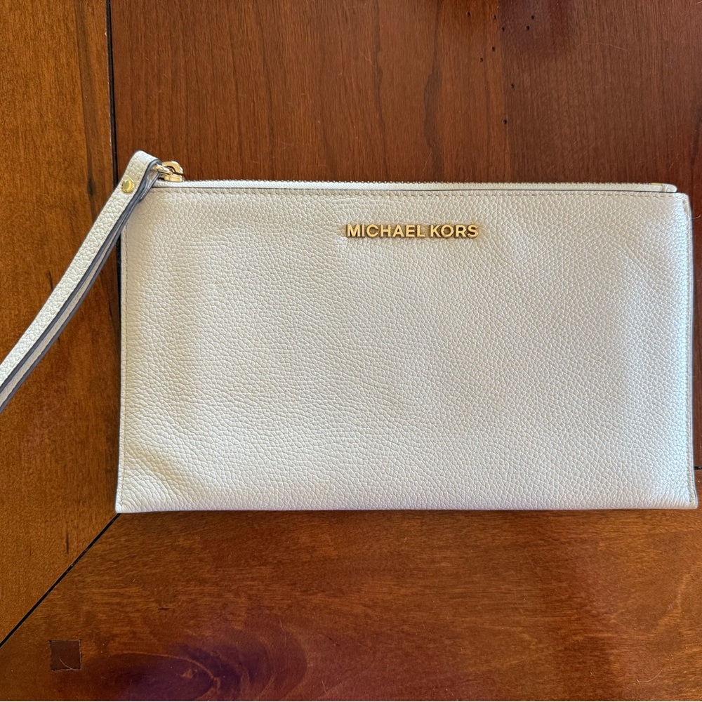 Michael Kors Light Gray Wristlet Clutch